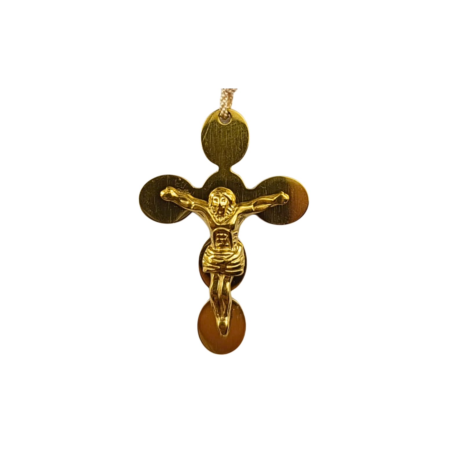 Rosario Virgen Maria - Perla Blanca y Detalles Dorados