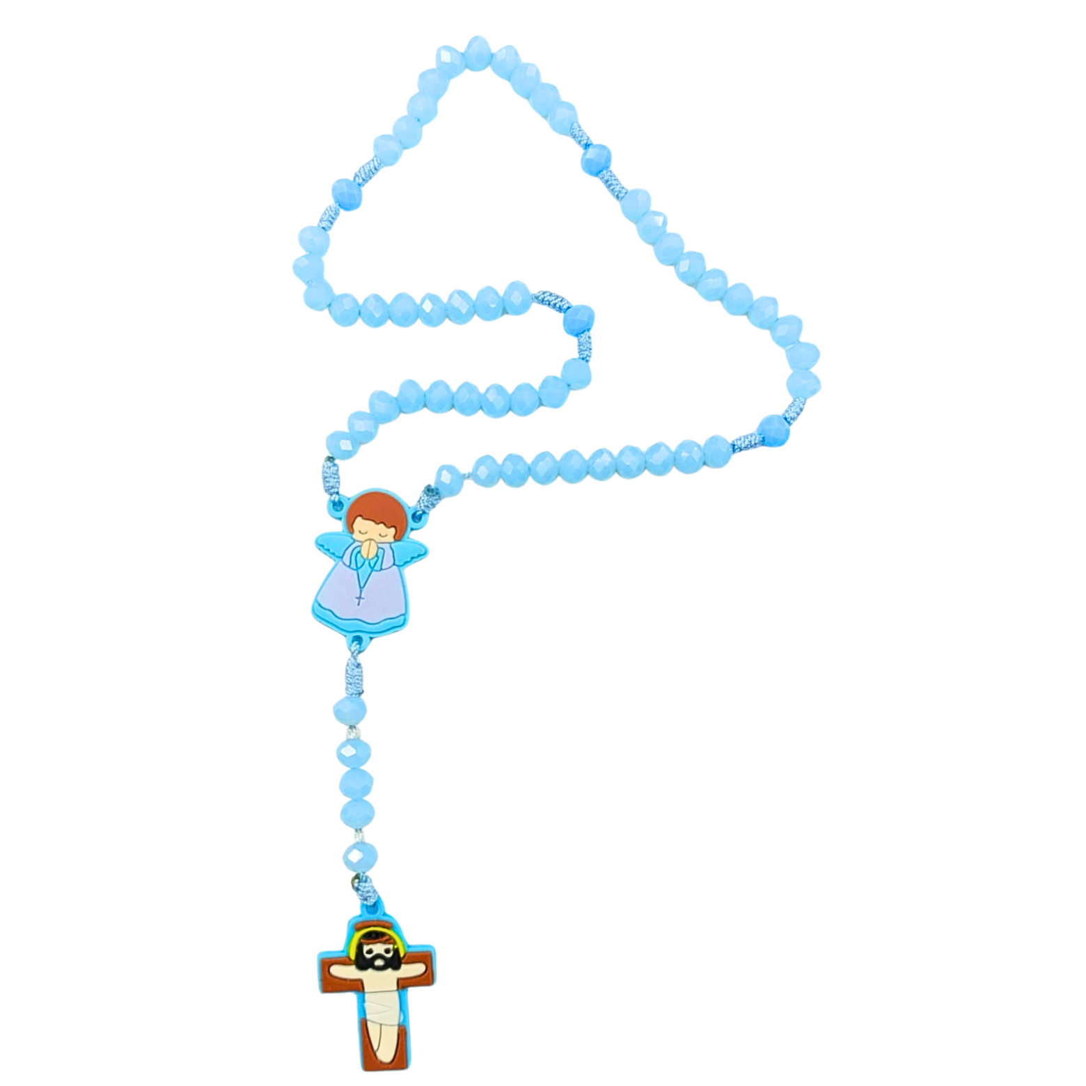 Rosario Infantil Ángel de la Guarda | Azul Celeste para Niños
