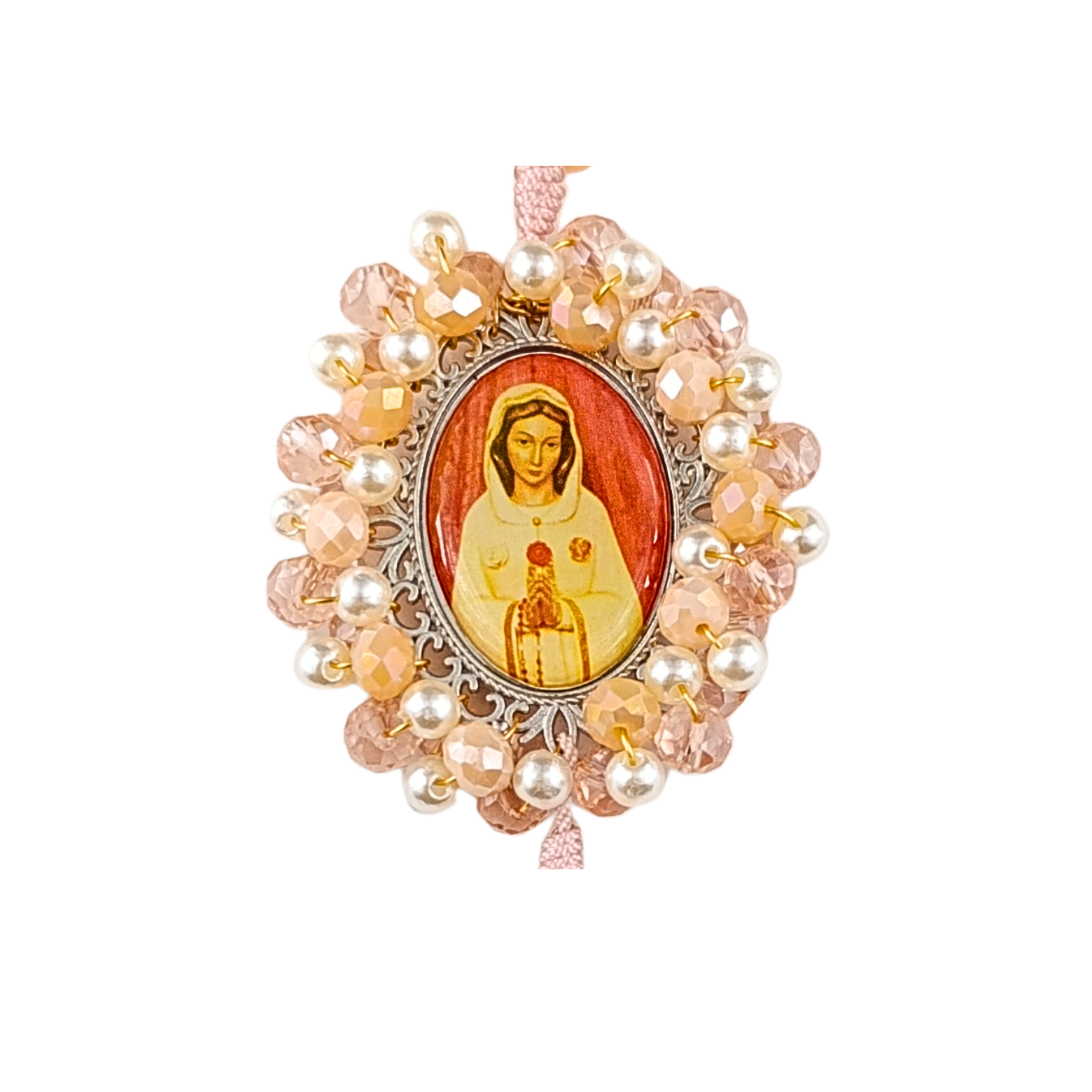 Rosario Virgen Rosa Mistica - Rosado y Rosas Multicolor