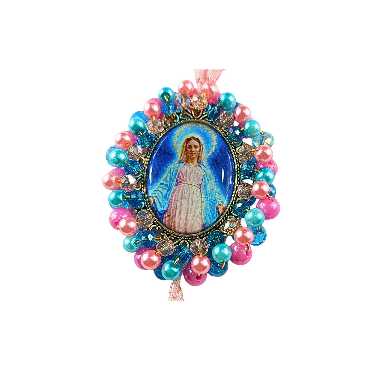 Rosario Virgen Milagrosa - Rosado, Fucsia y Azul