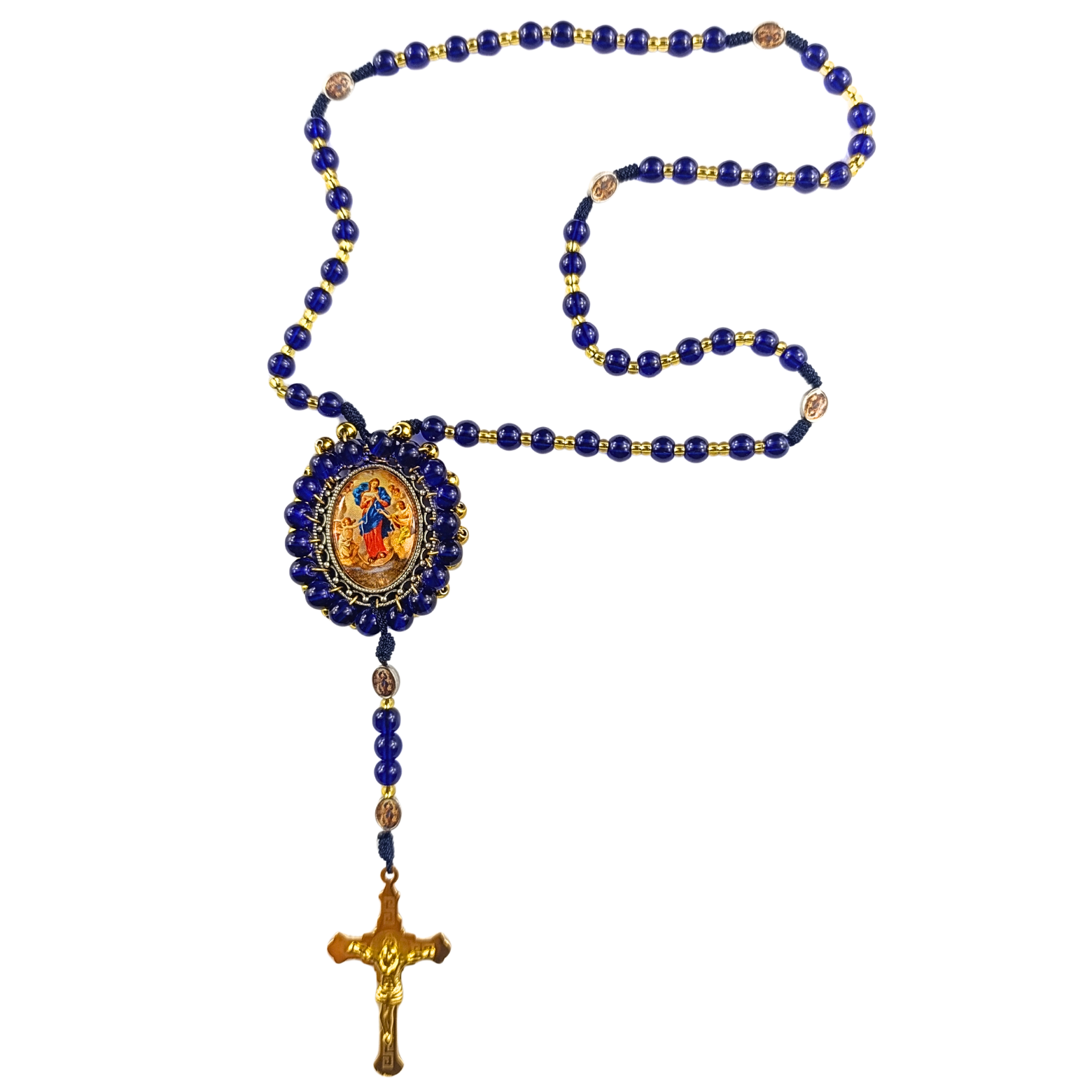 Rosario Virgen Desatanudos - Azul y Dorado