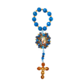 Denario Virgen María – Azul Jade y Cristal Degradado