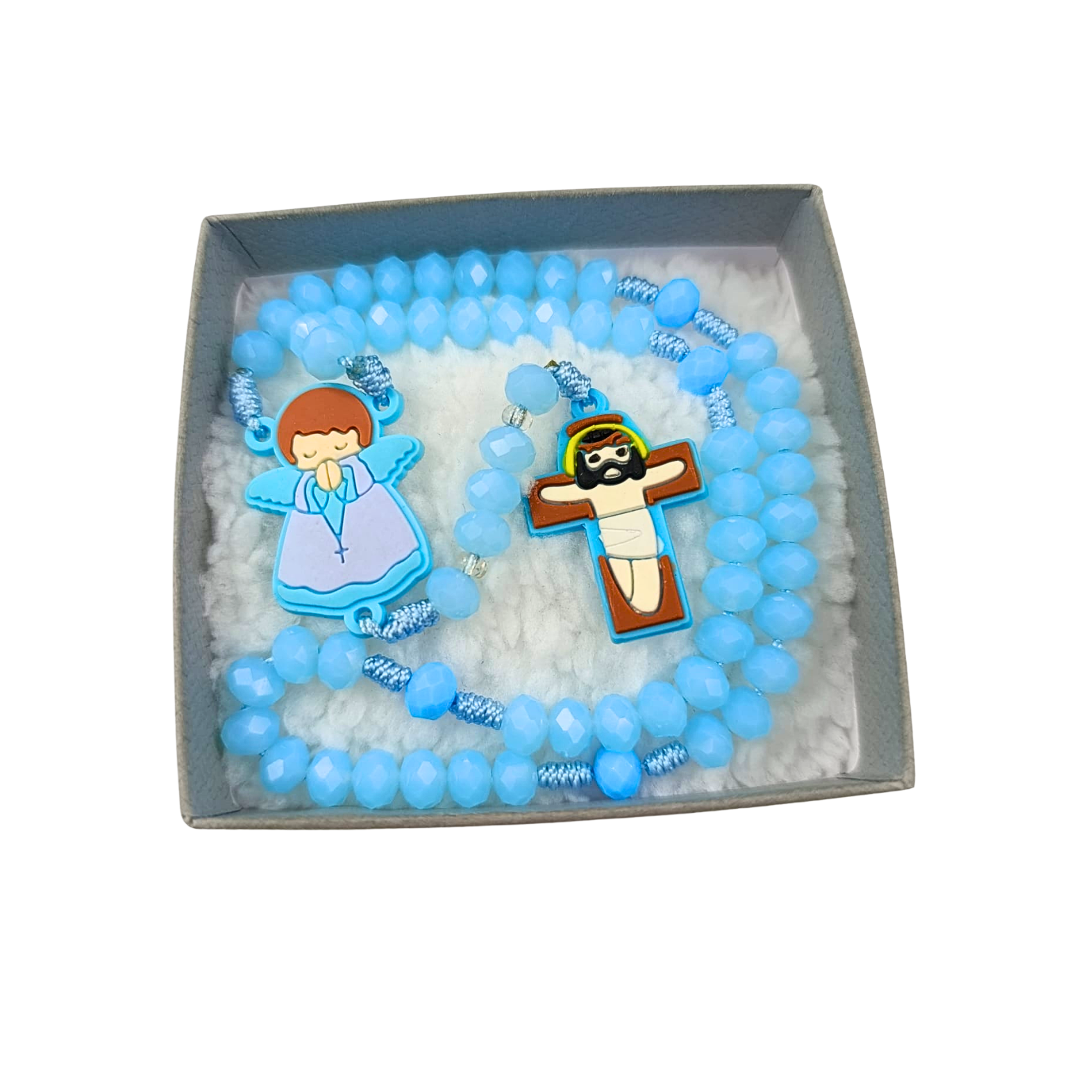 Rosario Infantil Ángel de la Guarda | Azul Celeste para Niños