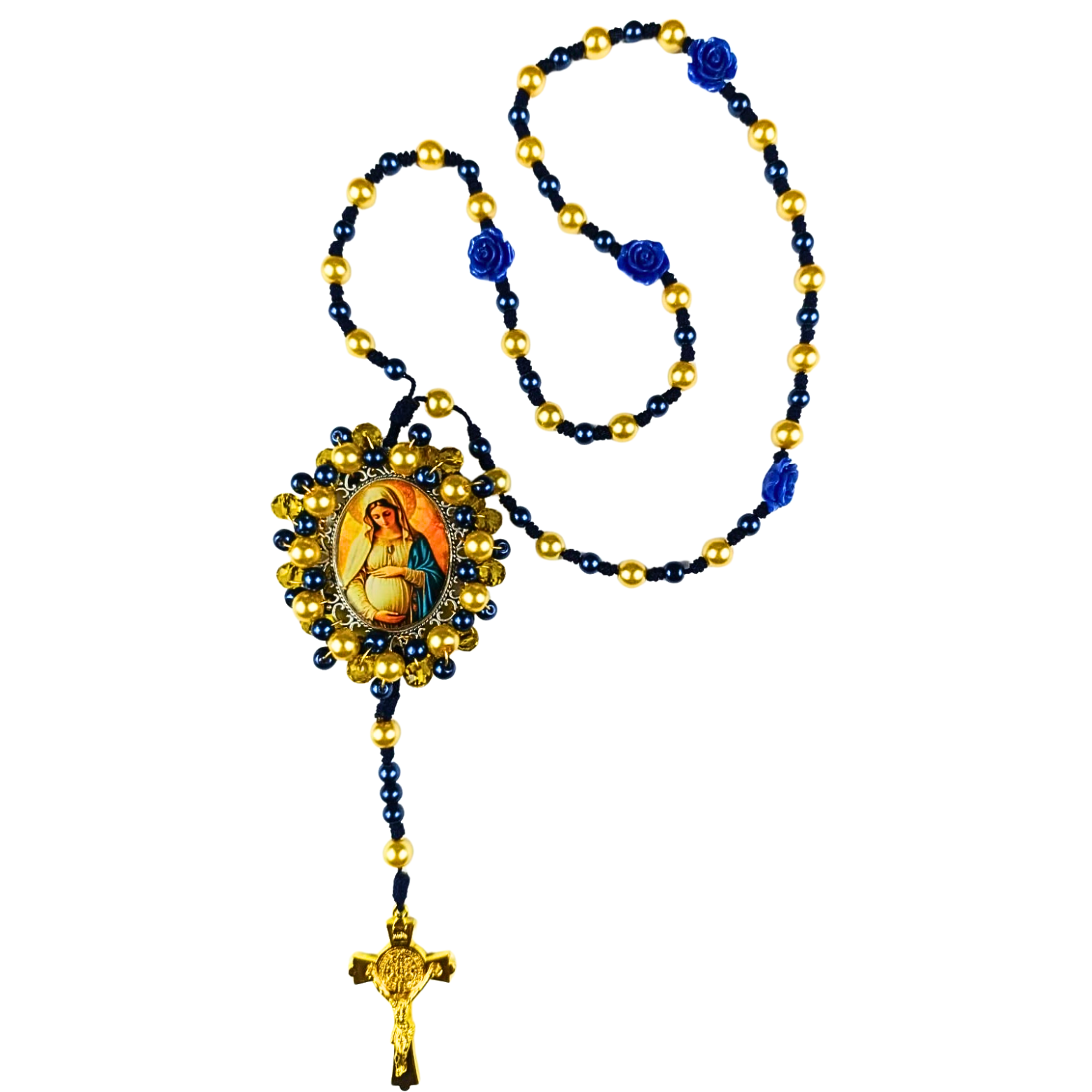 Rosario Virgen María | Rosas Azules y Perlas Doradas