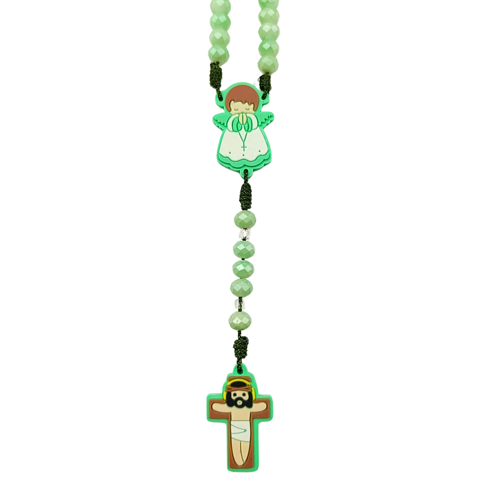 Rosario Infantil Ángel de la Guarda | Verde Menta para Niños