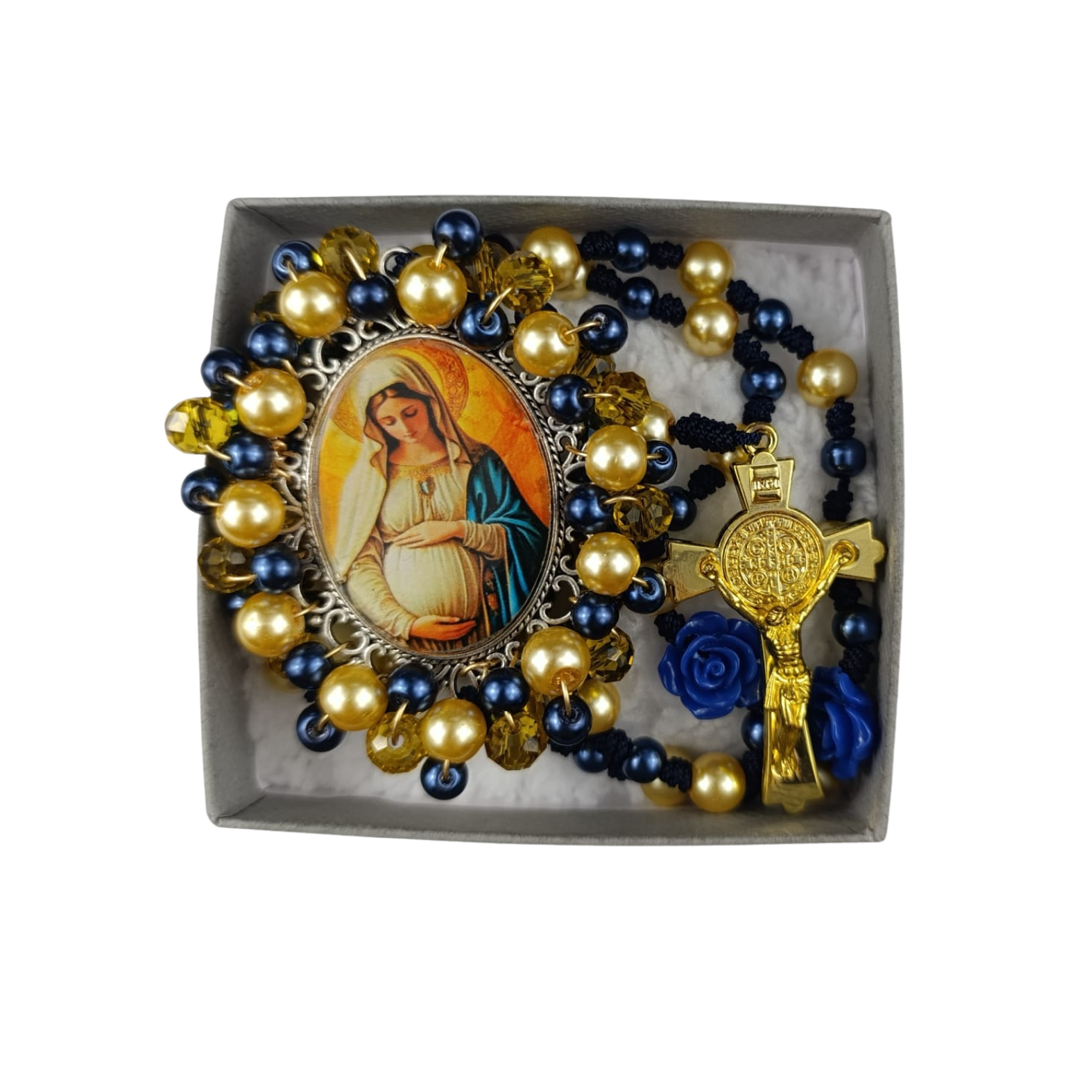 Rosario Virgen María | Rosas Azules y Perlas Doradas
