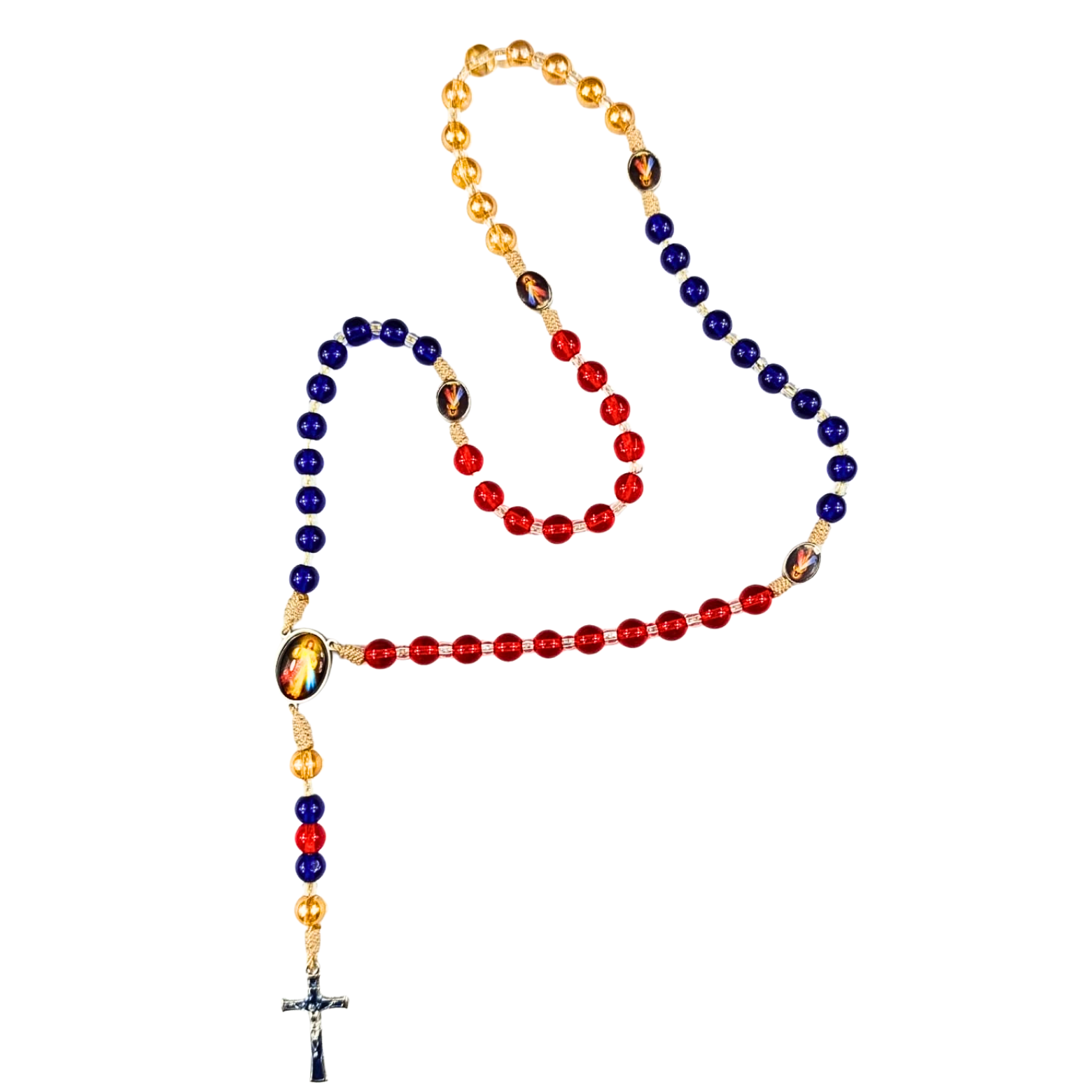 Rosario Divina Misericordia | Tricolor Rojo Azul y Dorado