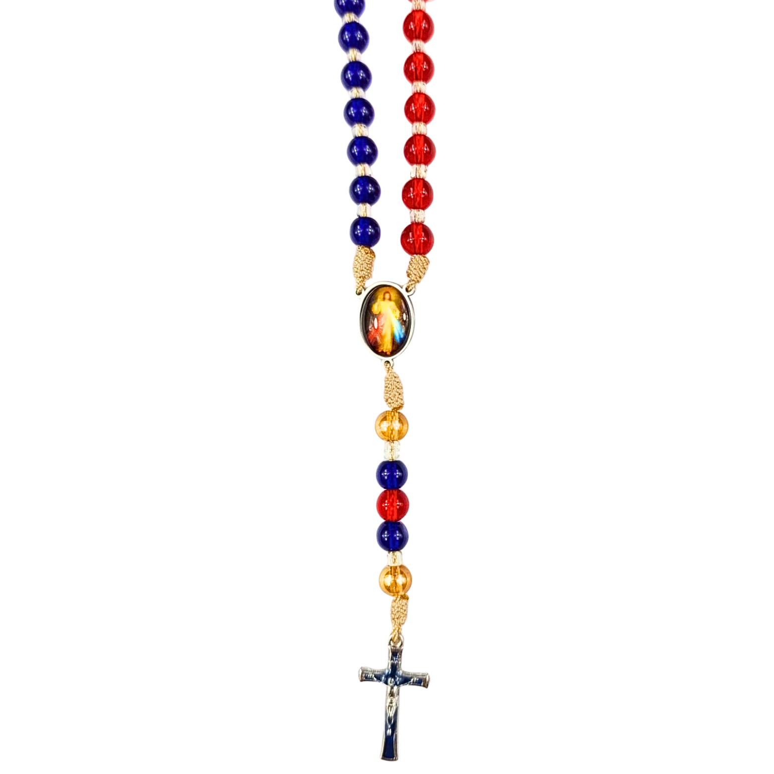 Rosario Divina Misericordia | Tricolor Rojo Azul y Dorado