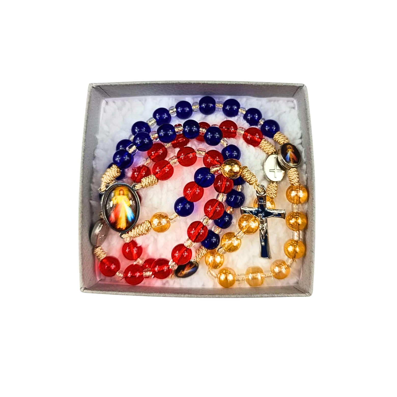 Rosario Divina Misericordia | Tricolor Rojo Azul y Dorado