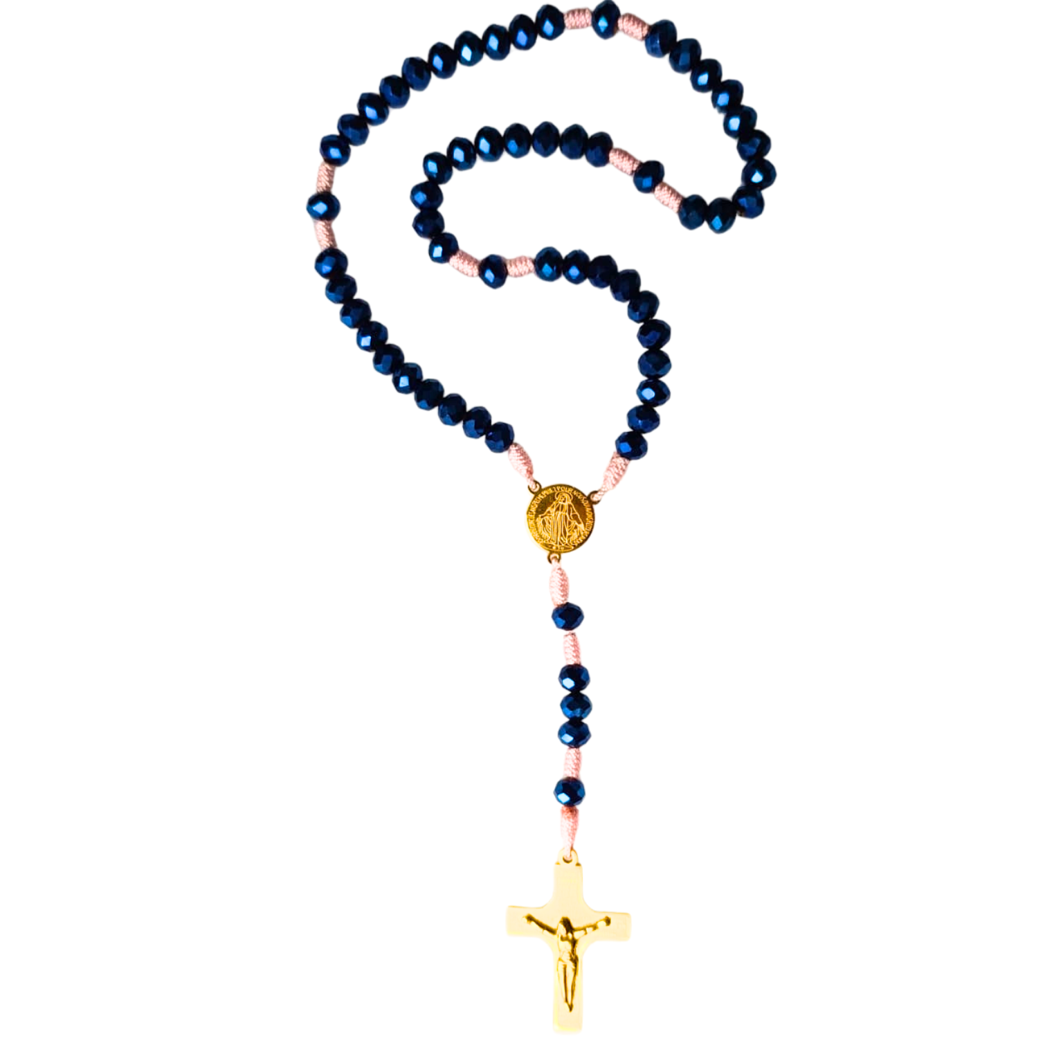 Rosario Virgen Milagrosa | Azul Metálico
